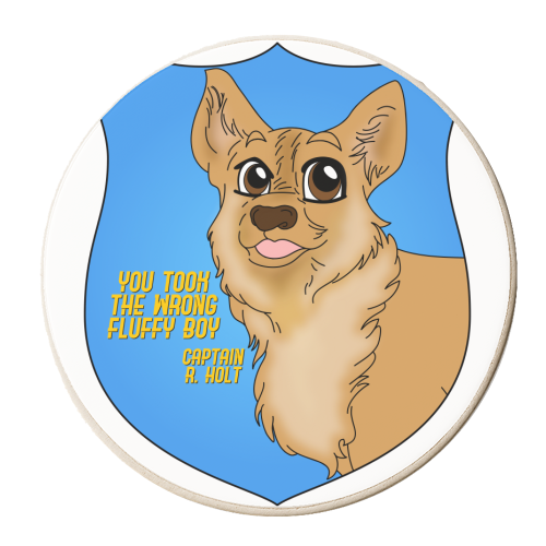The Wrong Fluffy Boy - personalised beer coaster by Kim Doodle