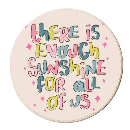 There is enough sunshine for all of us - personalised beer coaster by Hollie Mills