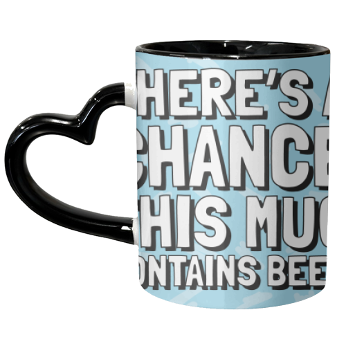 There's a chance this mug contains beer - Blu and white beer mug - unique mug by AbiGoLucky