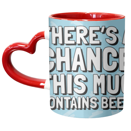 There's a chance this mug contains beer - Blu and white beer mug - unique mug by AbiGoLucky