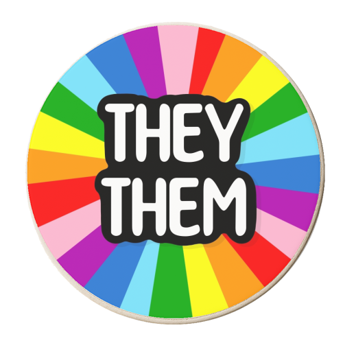 They them lgbtq+ - personalised beer coaster by The Girl Next Draw