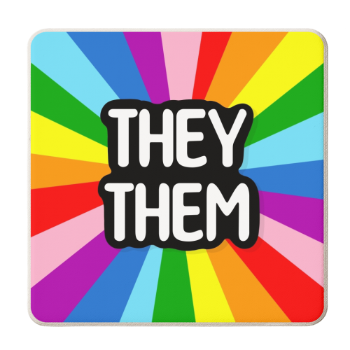 They them lgbtq+ - personalised beer coaster by The Girl Next Draw