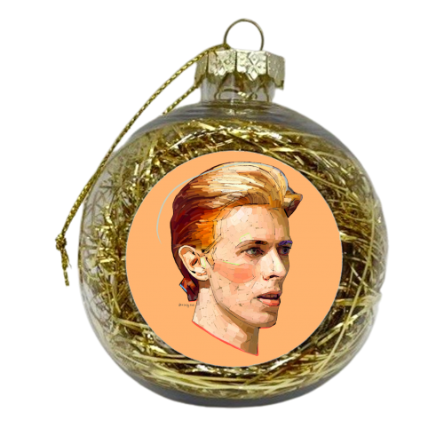 Thin White Duke - xmas bauble by Beverley Rae