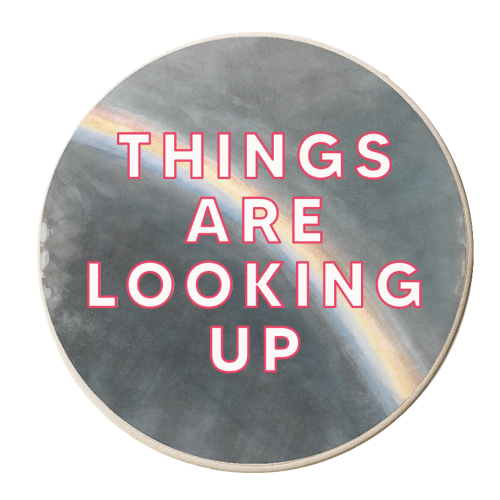 Things Are Looking Up - personalised beer coaster by The 13 Prints