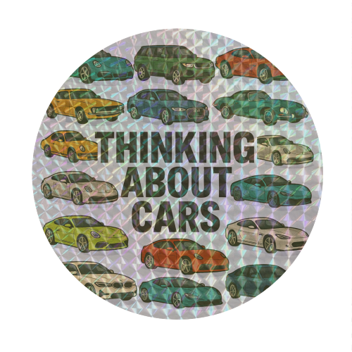 Thinking About Cars - Circle Sticker by Ms Doodle