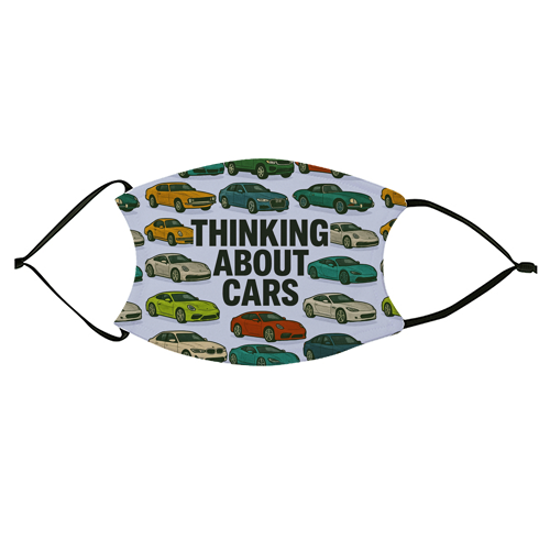Thinking About Cars - face cover mask by Ms Doodle