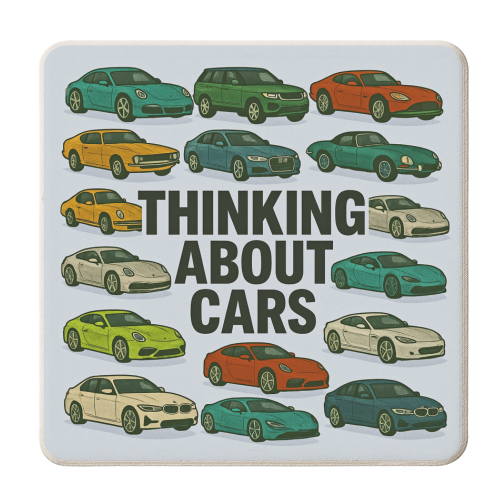 Thinking About Cars - personalised beer coaster by Ms Doodle