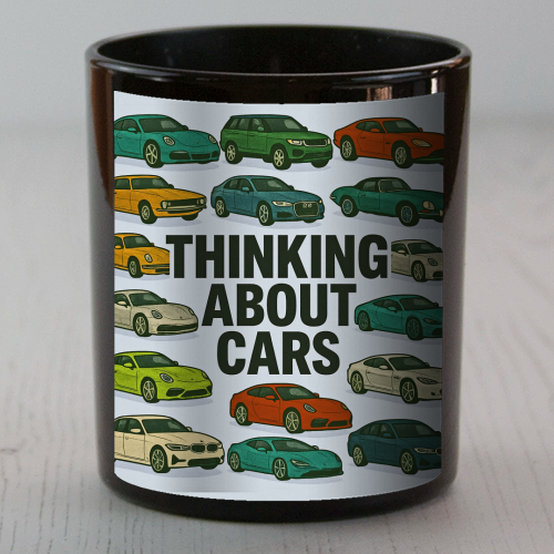 Thinking About Cars - scented candle by Ms Doodle