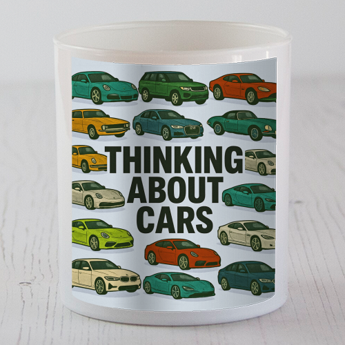 Thinking About Cars - scented candle by Ms Doodle