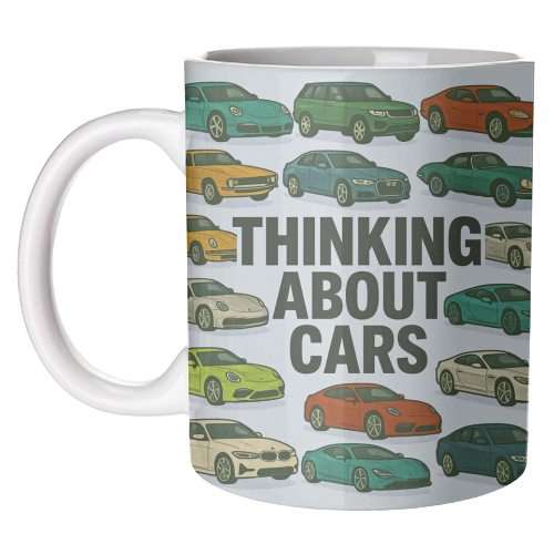 Thinking About Cars - unique mug by Ms Doodle
