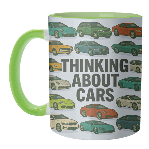 Thinking About Cars - unique mug by Ms Doodle