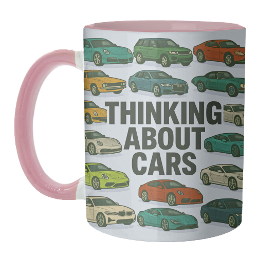 Thinking About Cars - unique mug by Ms Doodle