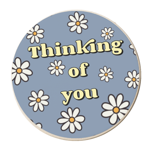 Thinking of you floral print - personalised beer coaster by The Girl Next Draw
