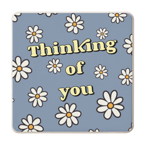 Thinking of you floral print - personalised beer coaster by The Girl Next Draw