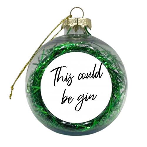 This could be gin typography - xmas bauble by The Girl Next Draw
