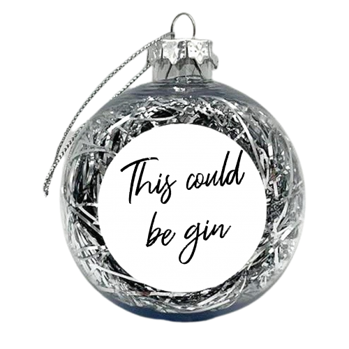 This could be gin typography - xmas bauble by The Girl Next Draw