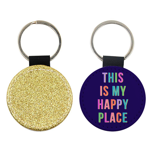 This Is My Happy Place (Portrait) - keyring by Nida Designs