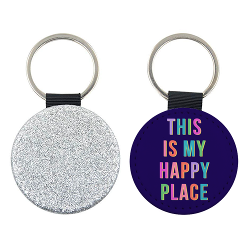 This Is My Happy Place (Portrait) - keyring by Nida Designs