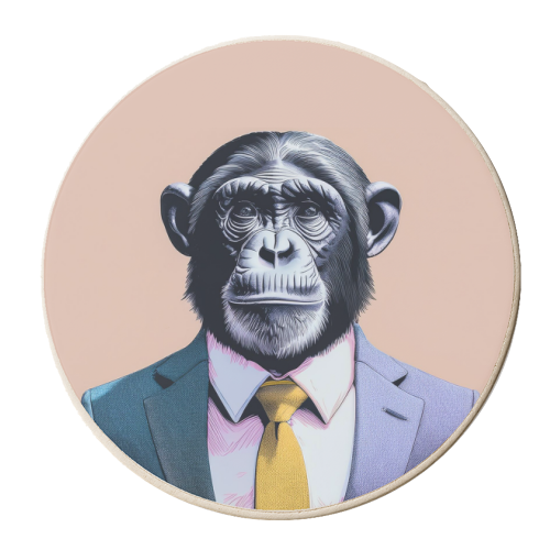 This Monkey Means Business - personalised beer coaster by Adam Regester