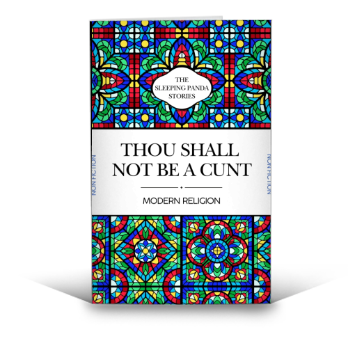 Thou Shall Not Be a Cunt - funny greeting card by Ms Doodle