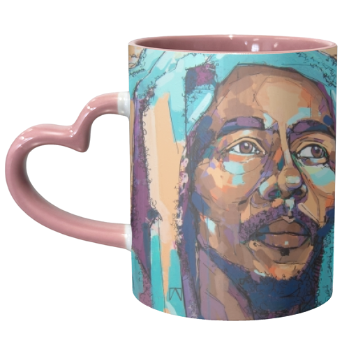 Thoughtful Bob - unique mug by Laura Selevos
