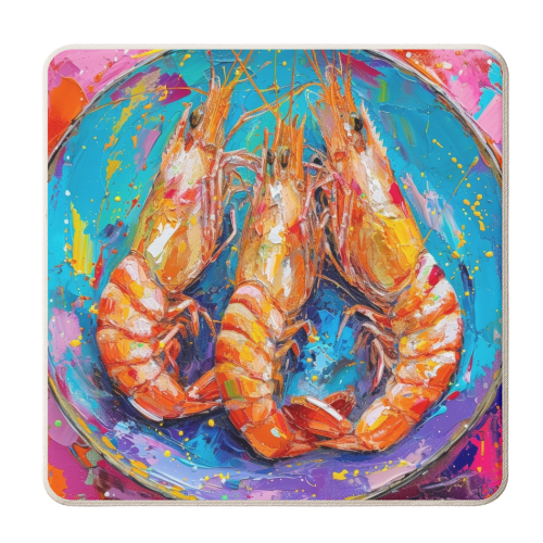 Three shrimps - personalised beer coaster by DejaReve