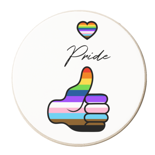 Thumbs Up For Pride - personalised beer coaster by Adam Regester