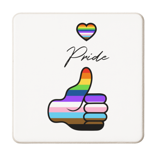 Thumbs Up For Pride - personalised beer coaster by Adam Regester