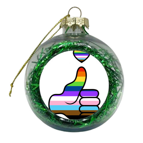 Thumbs Up To Being Gay - xmas bauble by Adam Regester