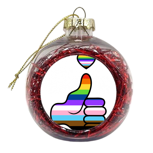 Thumbs Up To Being Gay - xmas bauble by Adam Regester