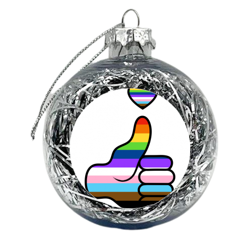 Thumbs Up To Being Gay - xmas bauble by Adam Regester