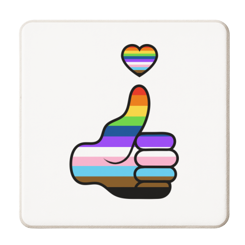 Thumbs Up To Being Gay - personalised beer coaster by Adam Regester