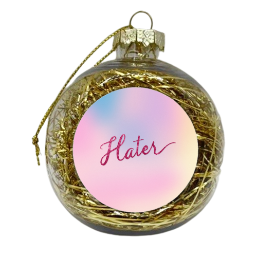 Tie dye Hater - xmas bauble by The Girl Next Draw