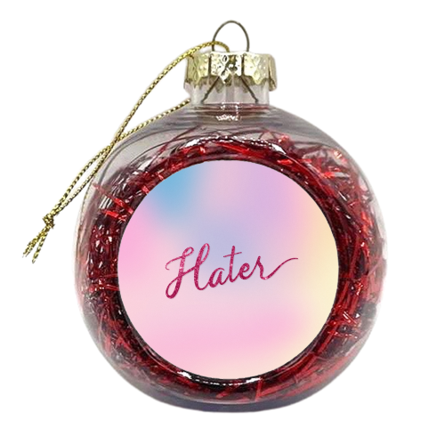 Tie dye Hater - xmas bauble by The Girl Next Draw