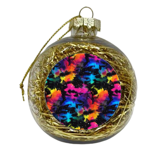 Tie Dye Rainbow Galaxy - xmas bauble by Kirsten Star