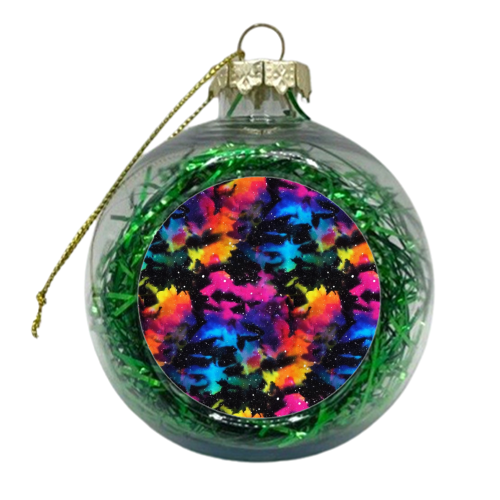 Tie Dye Rainbow Galaxy - xmas bauble by Kirsten Star