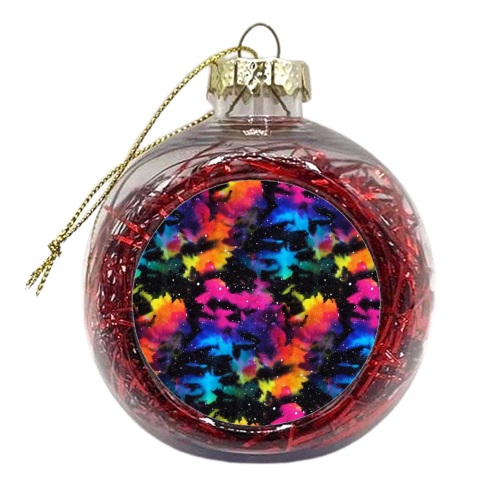 Tie Dye Rainbow Galaxy - xmas bauble by Kirsten Star