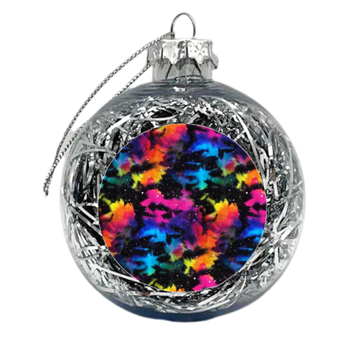 Tie Dye Rainbow Galaxy - xmas bauble by Kirsten Star