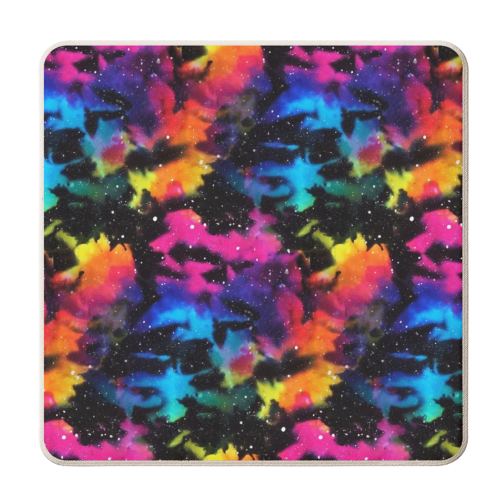 Tie Dye Rainbow Galaxy - personalised beer coaster by Kirsten Star