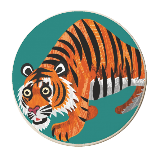 tiger - personalised beer coaster by ainsley wilson