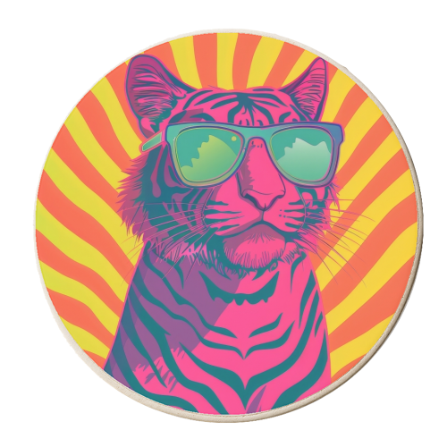 Tiger Power - personalised beer coaster by DejaReve
