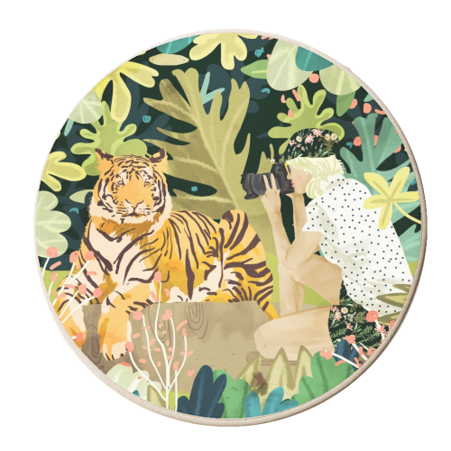 Tiger Sighting - personalised beer coaster by Uma Prabhakar Gokhale