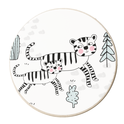 Tiger Time - personalised beer coaster by Nichola Cowdery