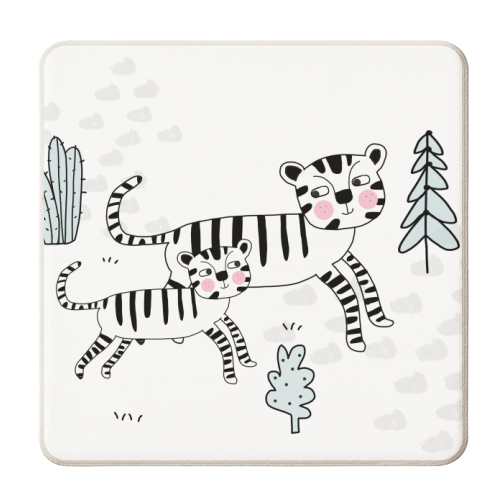 Tiger Time - personalised beer coaster by Nichola Cowdery