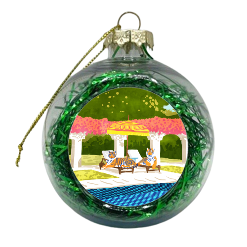 Tiger Vacay - xmas bauble by Uma Prabhakar Gokhale