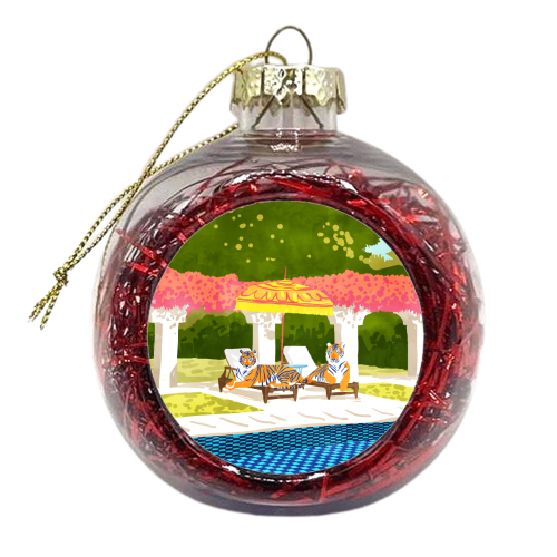 Tiger Vacay - xmas bauble by Uma Prabhakar Gokhale
