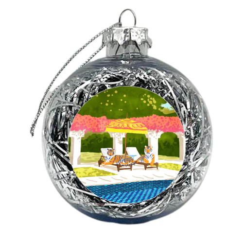 Tiger Vacay - xmas bauble by Uma Prabhakar Gokhale