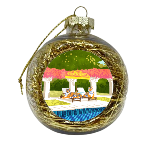 Tiger Vacay - xmas bauble by Uma Prabhakar Gokhale