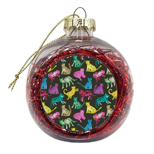 Tigers and Leopards Glam Colors - xmas bauble by Ninola Design
