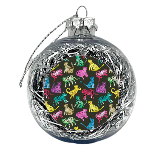 Tigers and Leopards Glam Colors - xmas bauble by Ninola Design